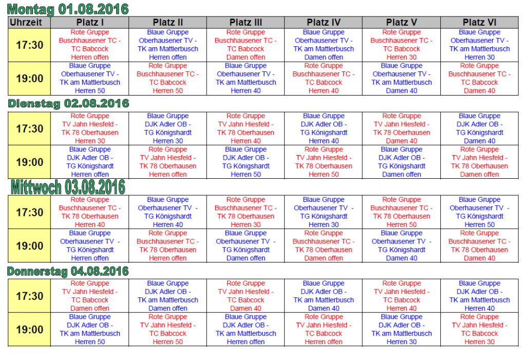 Spielplan